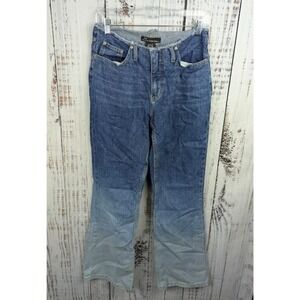 No Boundaries Vintage Flare Jeans Size 9 Juniors Blue Two-Tone Ombre Y2K 90s